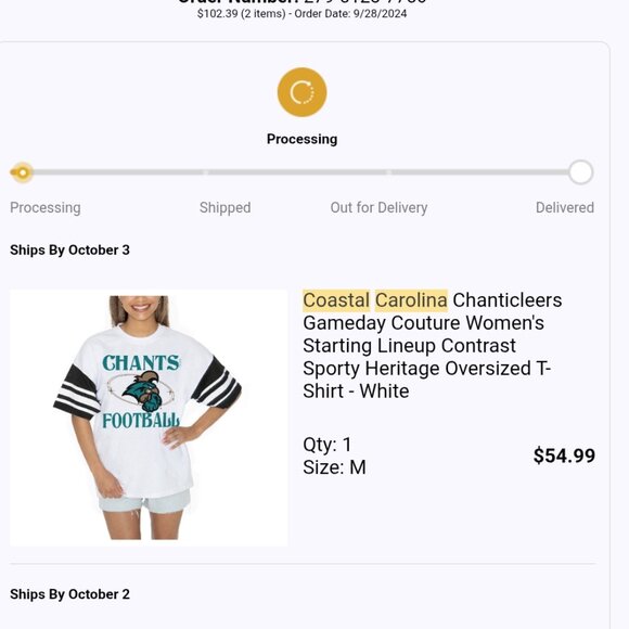 Coastal Carolina Team Shirt - Picture 2 of 2